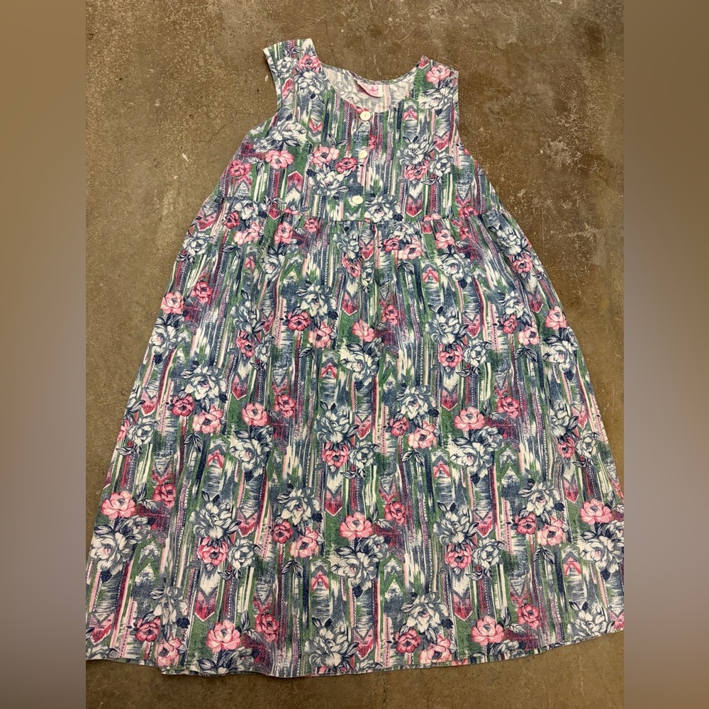 Sears Pink and Blue Floral vintage Dress